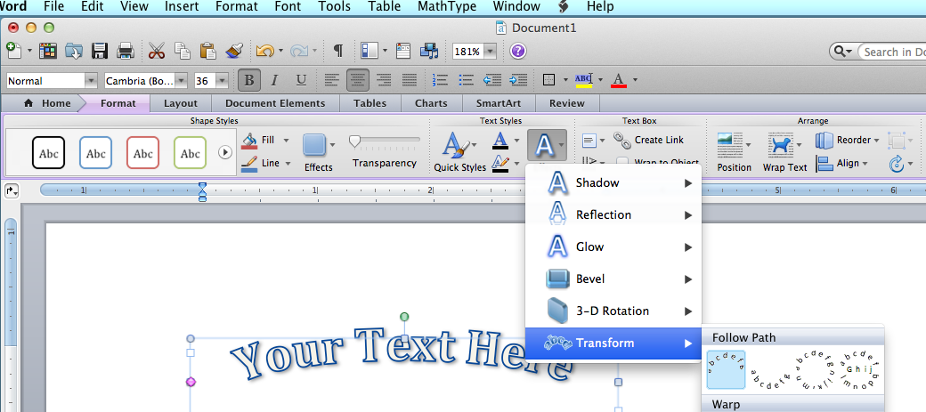 Create Bent Text In Word For Mac